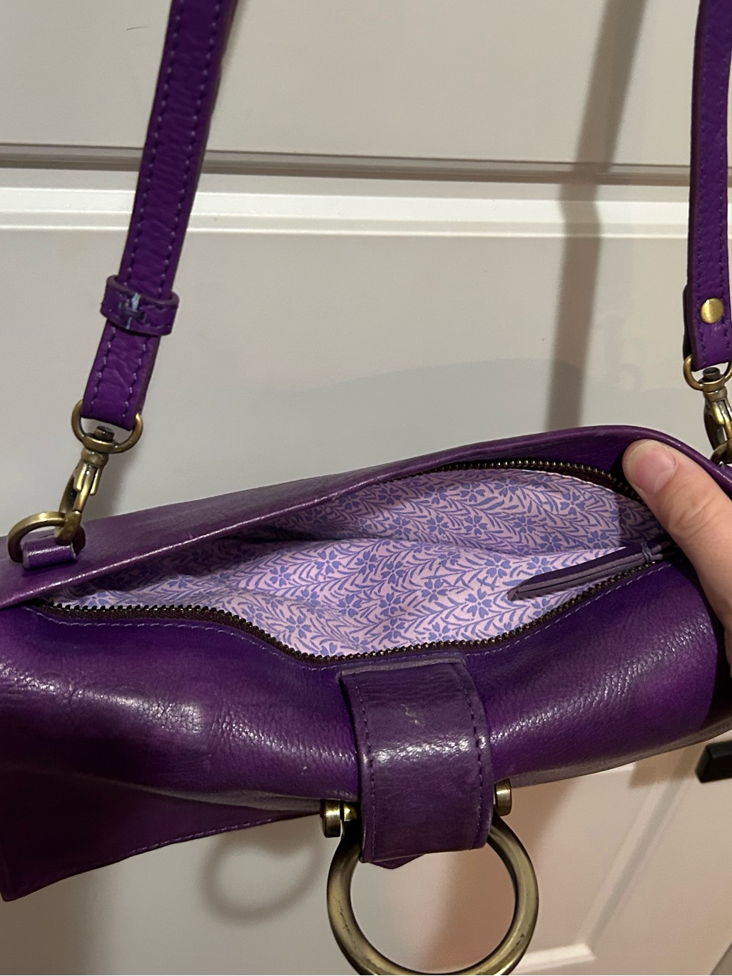 Sapahn Purple Leather Crossbody With Removable Strap — image 7 of 7